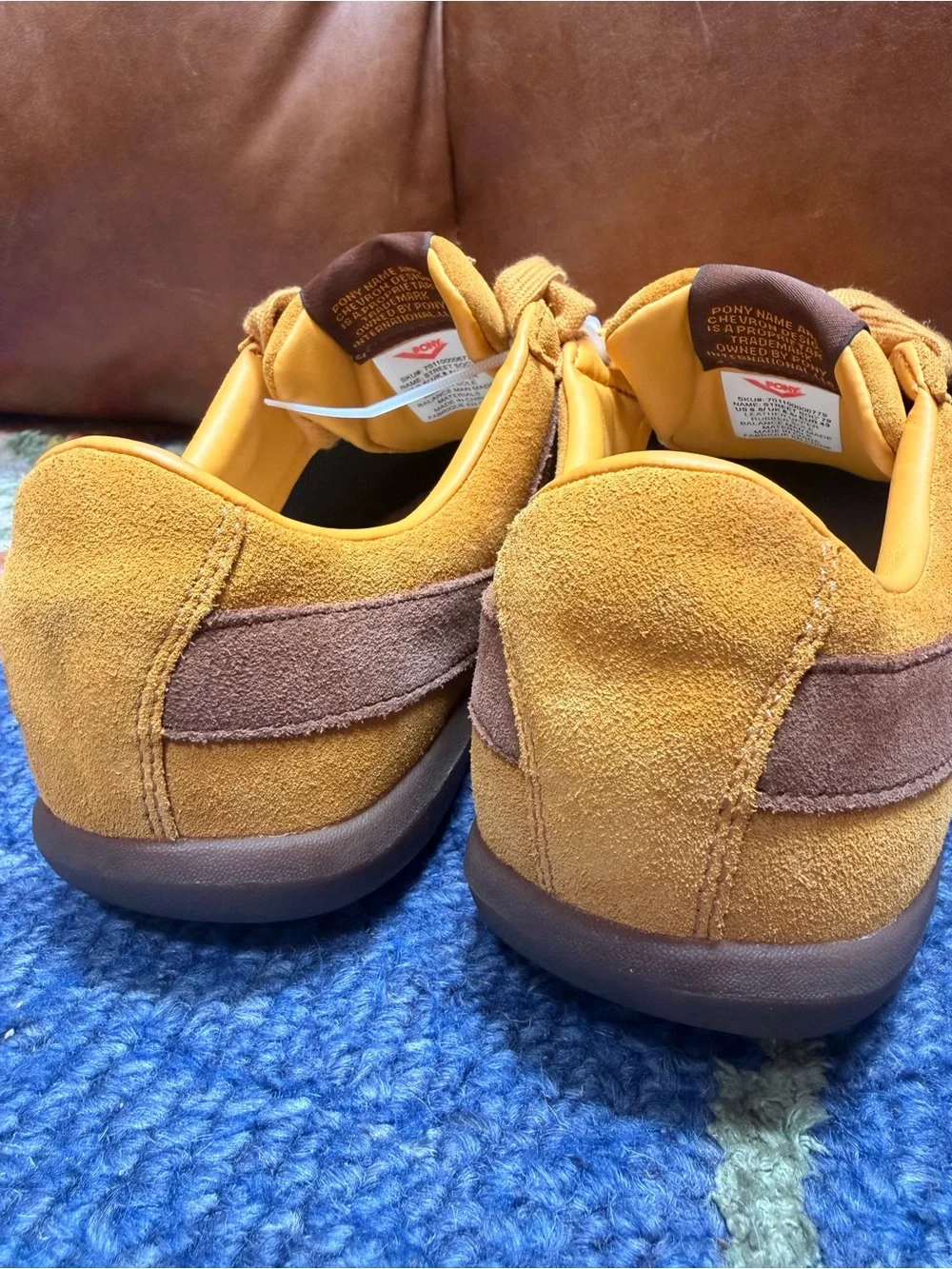 PONY Street Soc ’79 Men’s 9.5 Mustard Suede Leather Brown Retro Sneakers NWOB